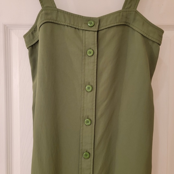 Everlane Japanese GoWeave Picnic Apron Dress Size 2 Green Drapey Lightweight - Picture 5 of 11